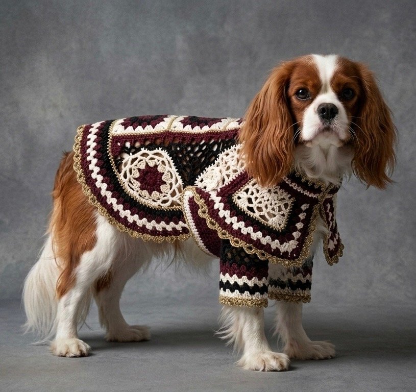 A companion in a handmade Nodalis crochet piece